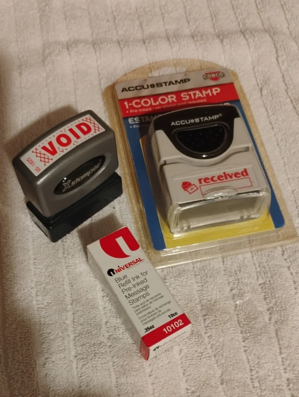 Office Supply Lot 2 Stamps 1 Ink Refill